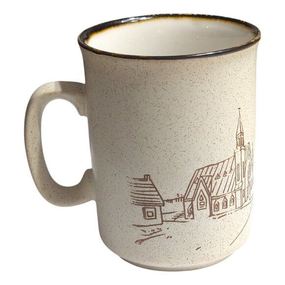 Vintage COLLECTION MANOIR Coree Hand-Crafted Church Coffee Mug RARE - Picture 1 of 7